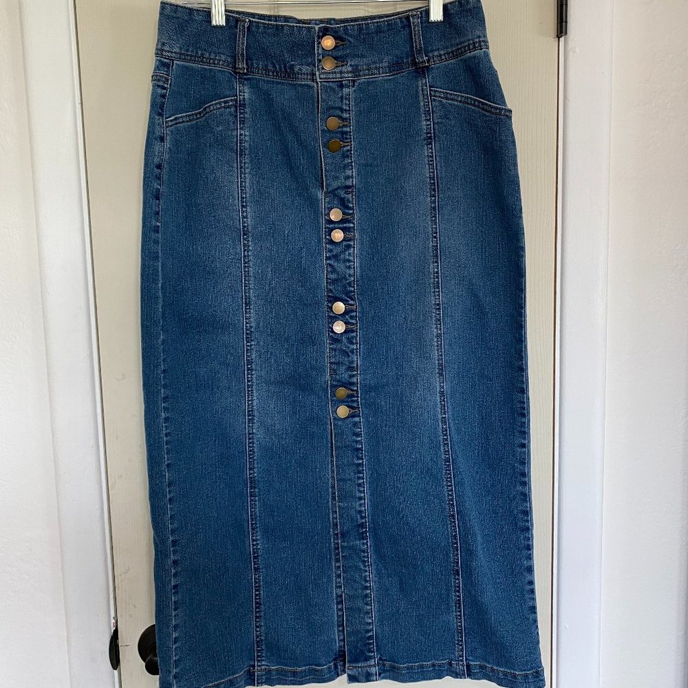Women's Long Denim Pencil Skirt
